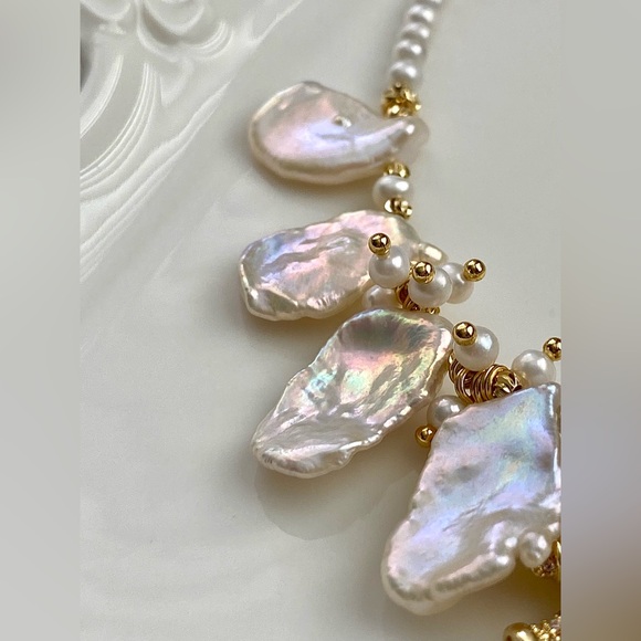 N291-Premium Keshi Pearl And Baby Pearl Pony Necklace - Picture 9 of 12